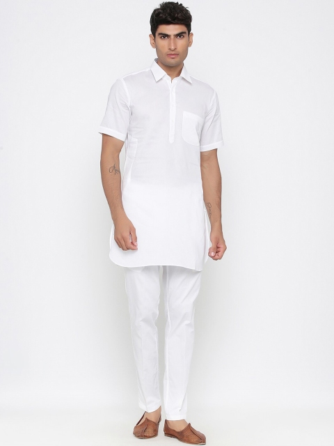 

Tistabene Men White Solid Straight Kurta