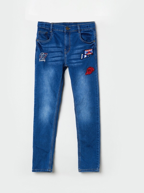 

max Boys Navy Blue Slim Fit Mid-Rise Clean Look Jeans