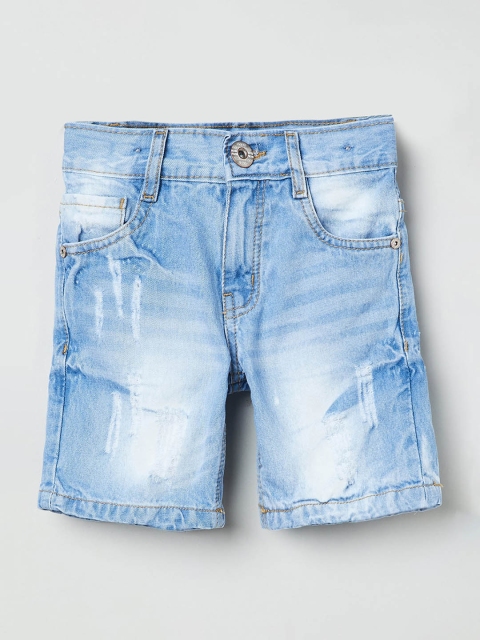 

max Boys Blue Washed Regular Fit Denim Shorts