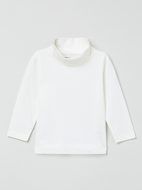 

max Boys White Solid High Neck T-shirt