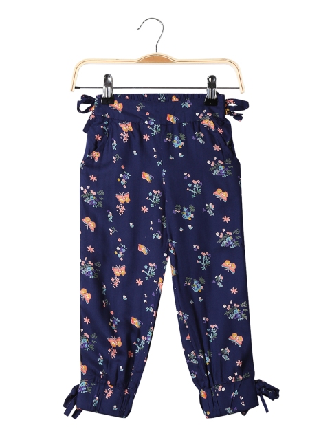 

Cherokee Girls Blue & White Regular Fit Printed Regular Trousers