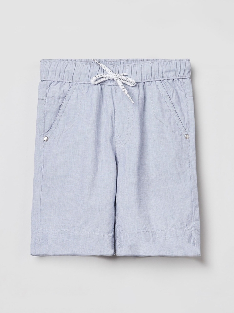 max Boys Blue Solid Regular Shorts