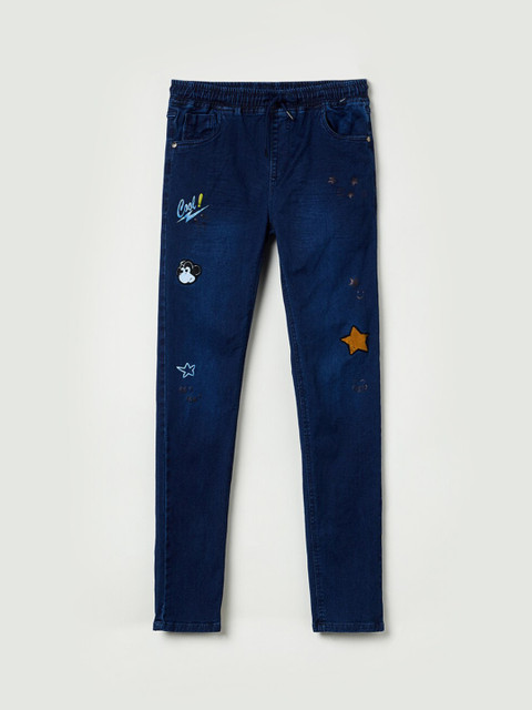 

max Boys Navy Blue Slim Fit Mid-Rise Clean Look Stretchable Jeans
