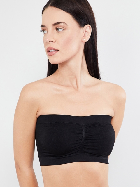 

max Black Solid Non-Wired Non Padded Bandeau Bra SU19PB08