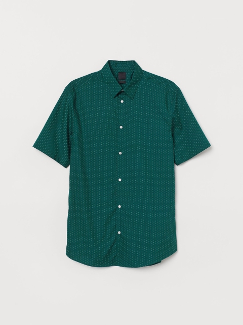 

H&M Men Green Shirt Slim Fit