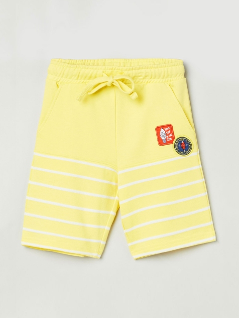 

max Boys Yellow Striped Regular Fit Shorts