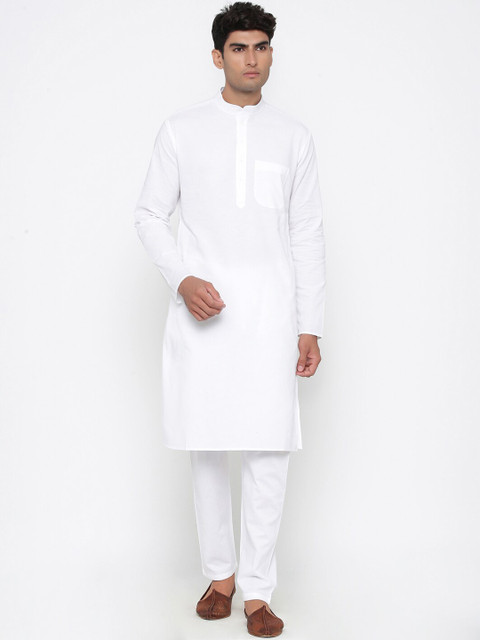 

Tistabene Men White Solid Kurta with Pyjamas