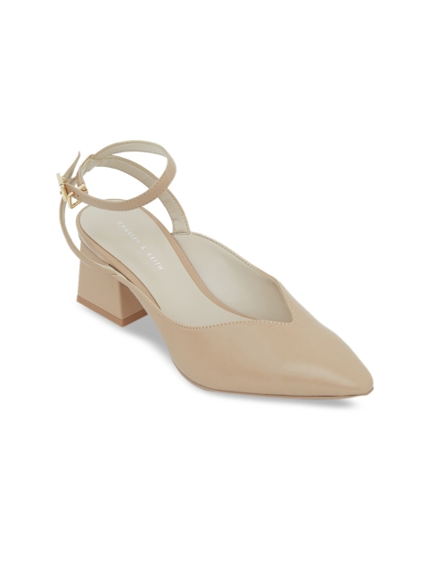 

CHARLES & KEITH Women Nude Solid Pumps
