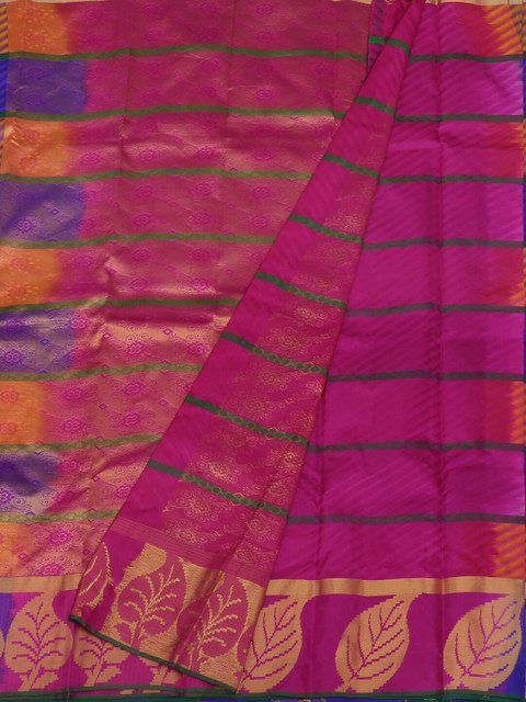 

Pothys Pink Striped Pure Silk Saree