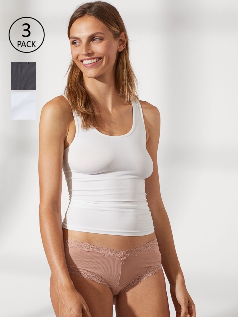 

H&M Women 3 Pack Jersey Hipster Briefs 0923813001, White