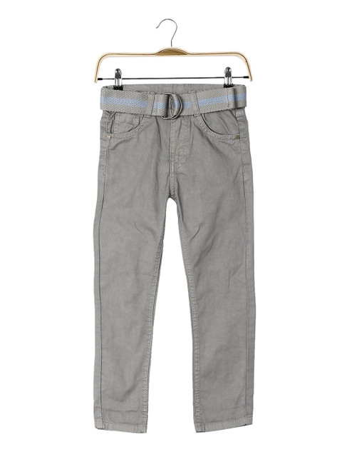 

Cherokee Boys Grey Slim Fit Solid Regular Trousers