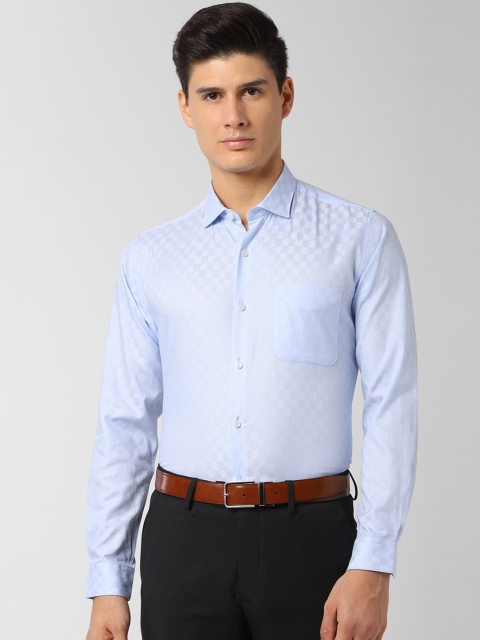 

Peter England Elite Men Blue Regular Fit Self Design Formal Shirt