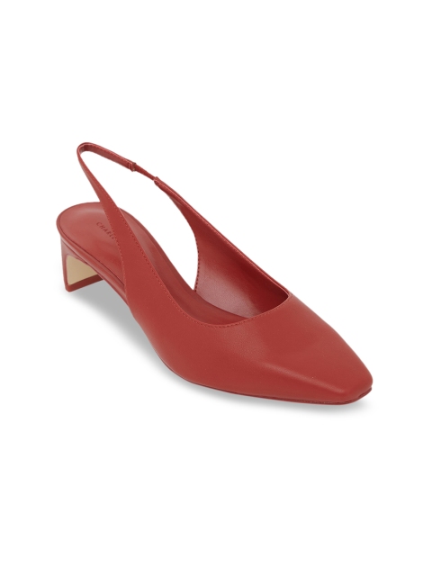 

CHARLES & KEITH Women Red Solid Pumps