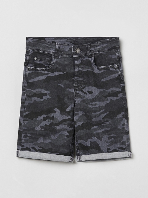 

max Boys Grey Camo Printed Regular Shorts