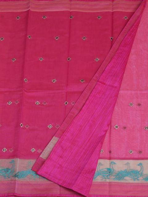 

Pothys Magenta Woven Design Supernet Saree