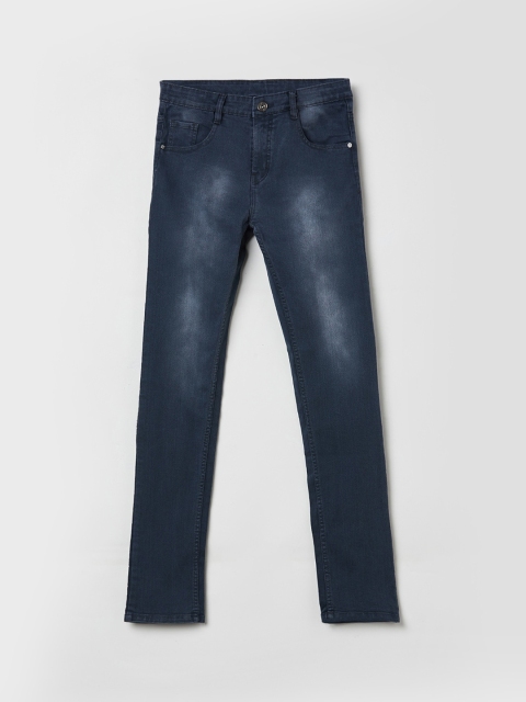 

max Boys Grey Slim Fit Mid-Rise Clean Look Stretchable Jeans