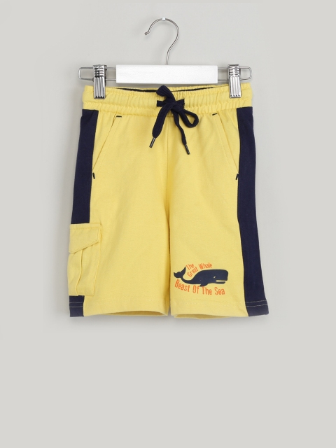 

max Boys Yellow Solid Regular Fit Shorts
