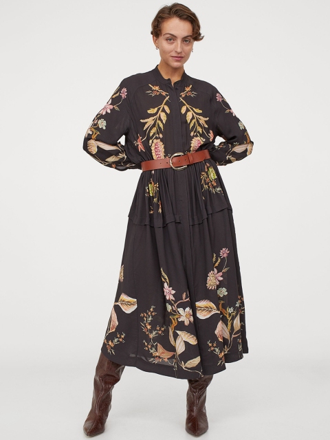 

H&M Women Black Long Shirt Dress