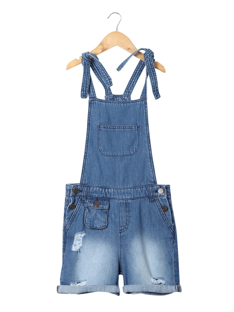 

Cherokee Girls Blue Distressed Denim Dungarees