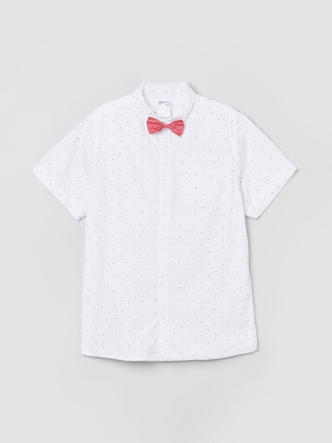 

max Boys White Regular Fit Printed Casual Shirt