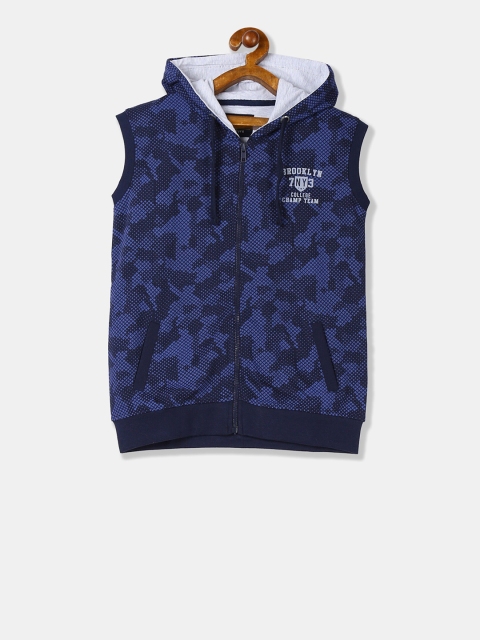 

Cherokee Boys Blue & Black Camouflage Printed Hooded Sweatshirt