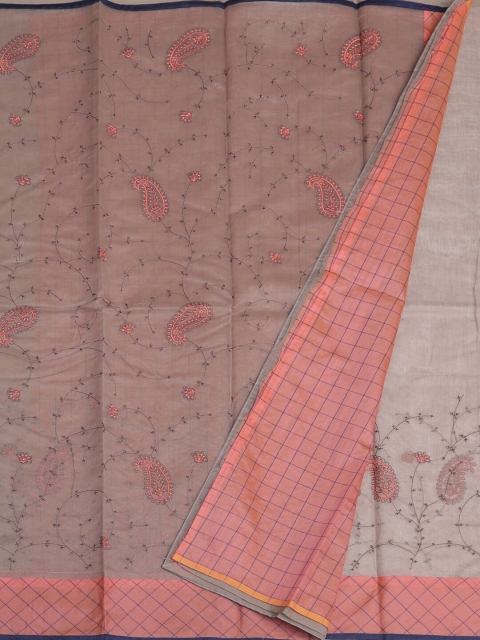 

Pothys Grey & Pink Supernet Woven Design Saree