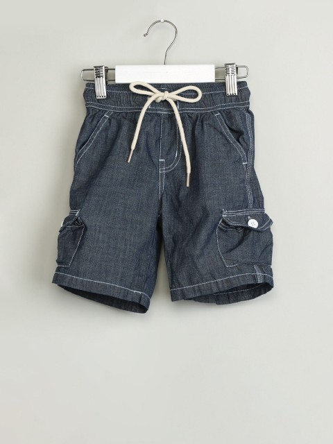 

max Boys Blue Solid Regular Fit Denim Shorts