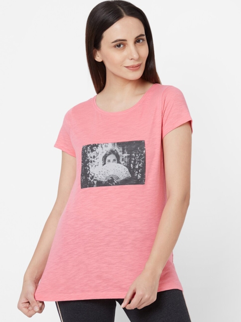 

Sweet Dreams Women Pink & Grey Printed Lounge T-Shirt