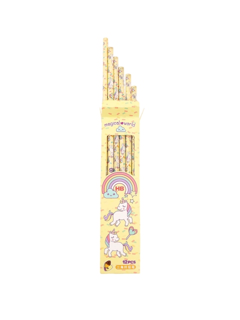 

ToniQ Kids Set of 12 Yellow Unicorn Printed Pencils