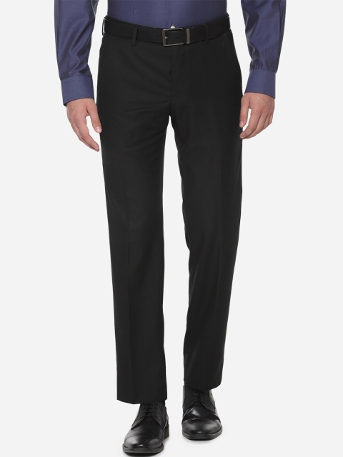 

Van Heusen Men Black Slim Fit Solid Formal Trousers