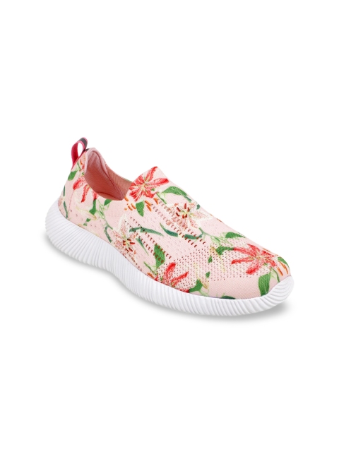 

KazarMax Women Pink & Green Floral Printed Mesh Training or Gym Shoes