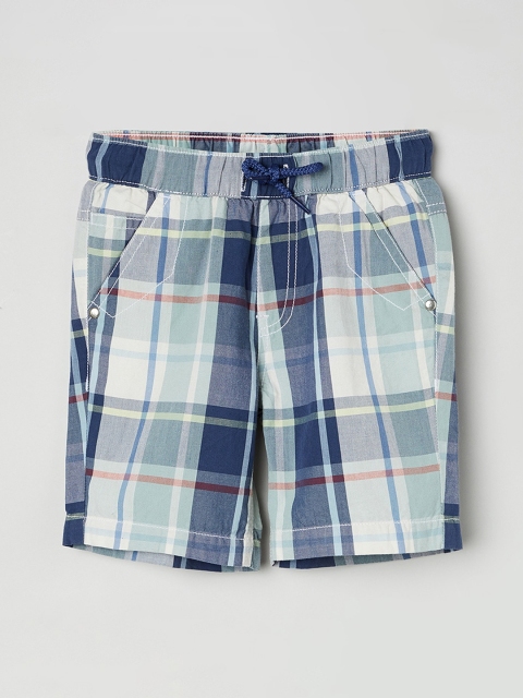 

max Boys Blue Checked Regular Fit Regular Shorts