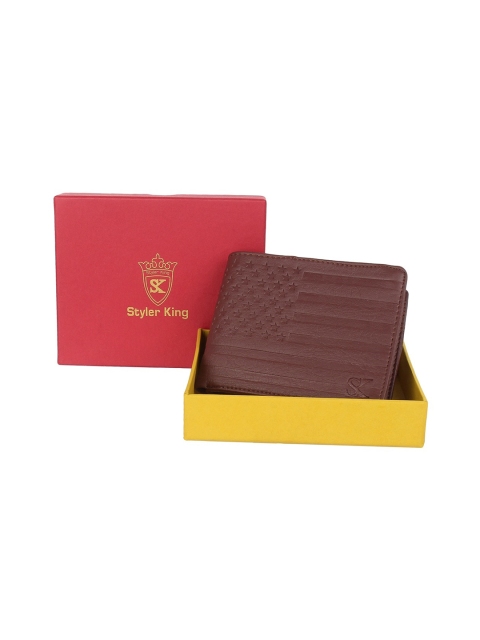 

STYLER KING Men Brown Textured Two Fold Wallet