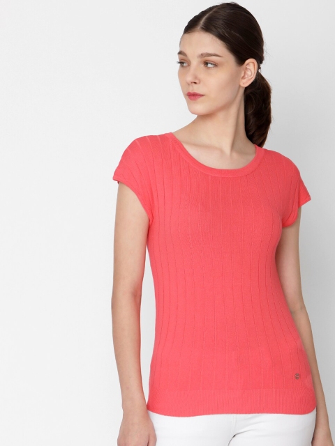 

Deal Jeans Women Peach-Coloured Self Design Top
