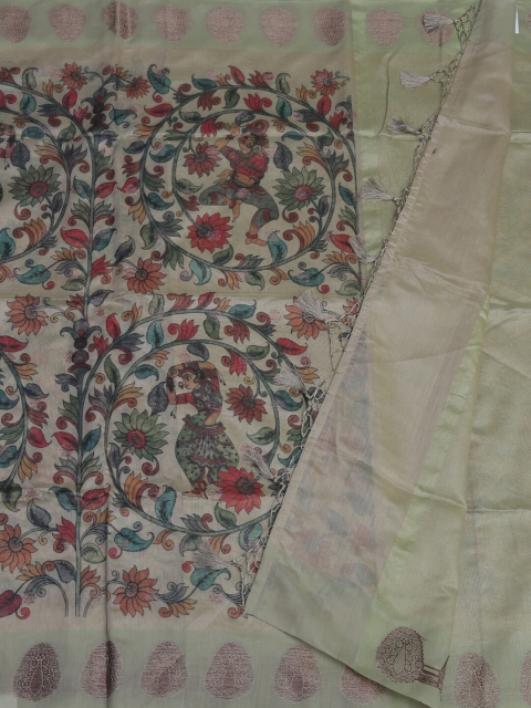 

Pothys Green Woven Design Tissue Saree