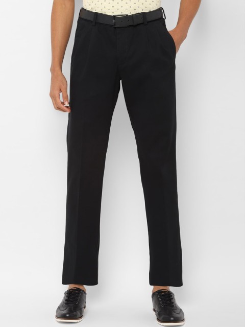 

Allen Solly Men Black Solid Regular Trousers