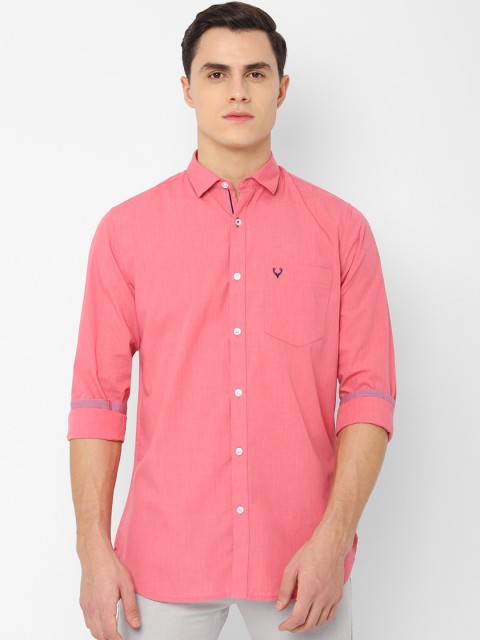 

Allen Solly Men Pink Slim Fit Solid Casual Shirt