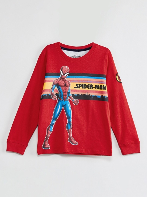 

max Boys Red Printed Round Neck T-shirt