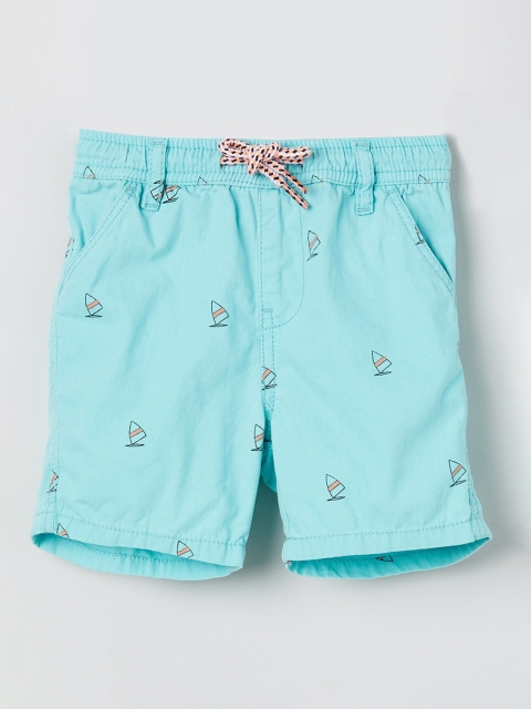 max Boys Blue Printed Regular Fit Regular Shorts