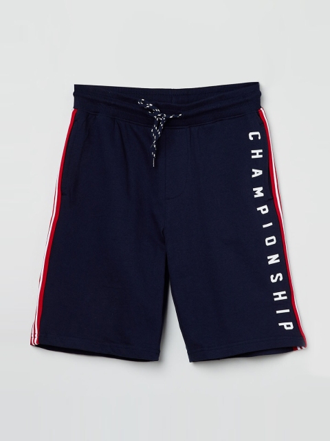 

max Boys Blue Solid Regular Fit Shorts