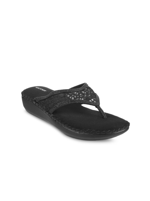 

WALKWAY Women Black Solid Sandals