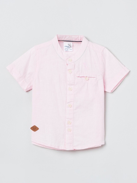 

max Boys Pink Solid Casual Shirt