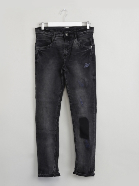 

max Boys Black Slim Fit Mid-Rise Clean Look Stretchable Jeans