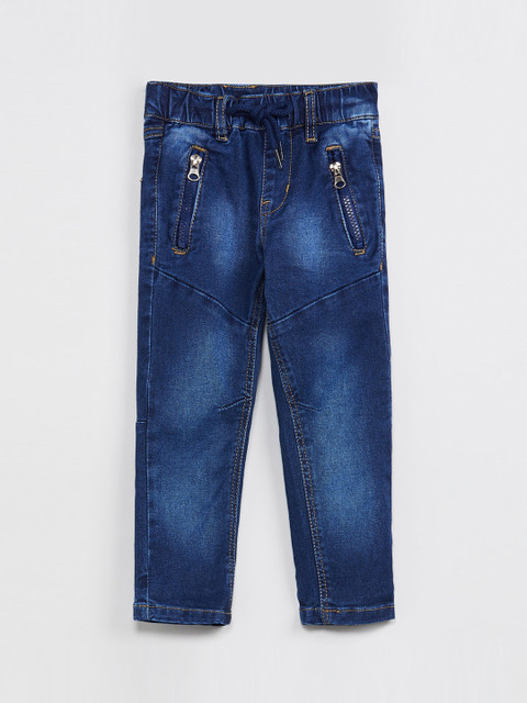 

max Boys Navy Blue Slim Fit Mid-Rise Clean Look Stretchable Jeans