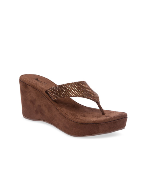 

Inc 5 Women Brown Embellished Flatform Heels