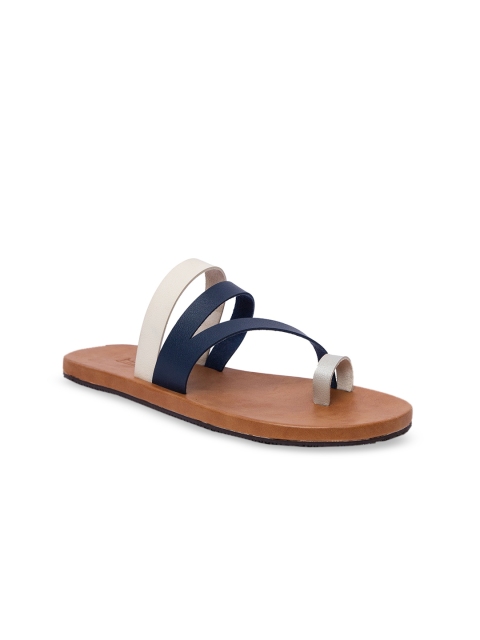 

Inc 5 Women Navy Blue & Off-White Colourblocked One Toe Flats