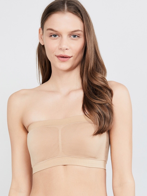 

max Beige Solid Non-Wired Lightly Padded Bandeau Bra SU20TB01