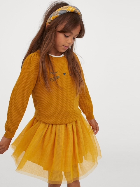 

H&M Girls Yellow Glittery Tulle Skirt