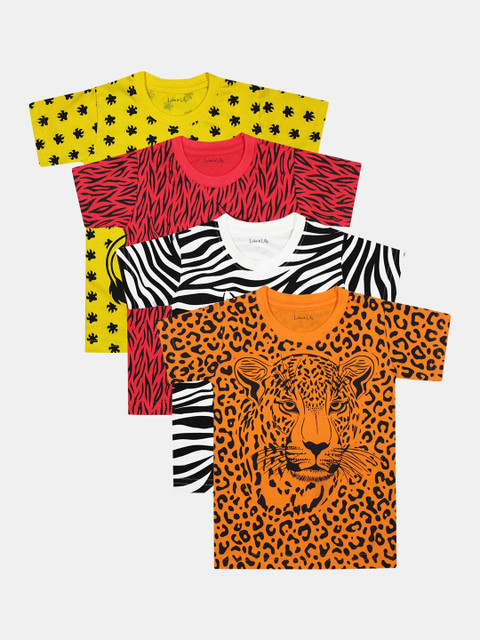 

Luke & Lilly Boys Multicoloured Pack of 3 Printed Round Neck T-shirts, Multi