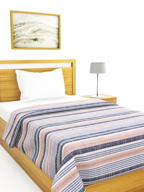 

BIANCA Blue & Pink Striped AC Room 150 GSM Single Bed Comforter